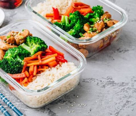 Image from iStock, showing meal preps containers for storage and for the next use.